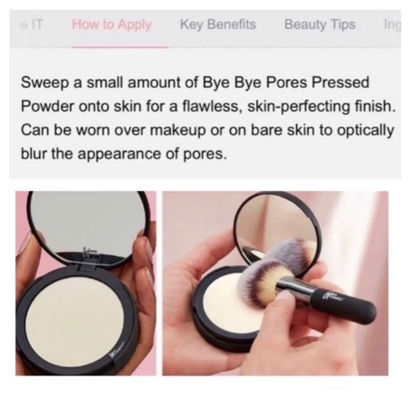 IT Translucent Bye Bye Pores Pressed Poreless Finish Airbrush Setting Powder - Picture 7 of 8